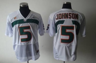 hurricanes #5 andre johnson white embroidered ncaa jerseys