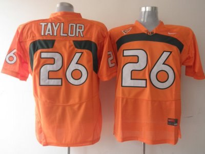 hurricanes #26 sean taylor orange embroidered ncaa jerseys