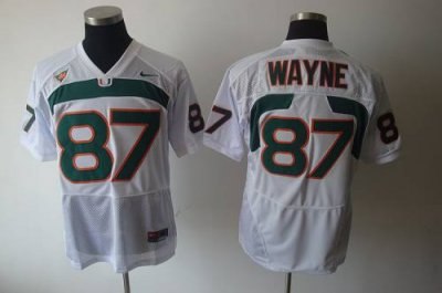 hurricanes #87 reggie wayn white embroidered ncaa jerseys