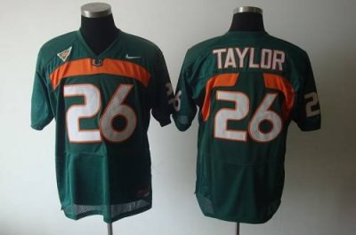 hurricanes #26 sean taylor green embroidered ncaa jerseys