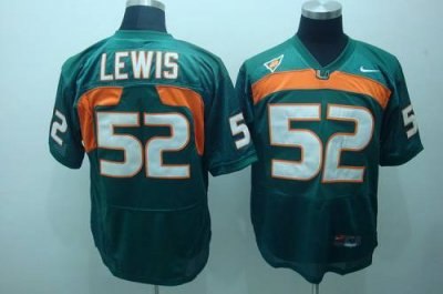 hurricanes #52 ray lewis green embroidered ncaa jerseys