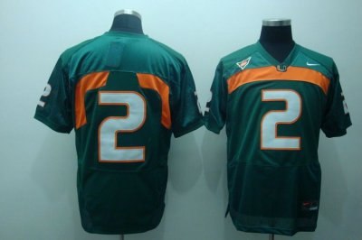 hurricanes #2 jon beason green embroidered ncaa jersey