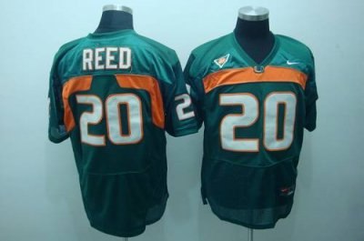 hurricanes #20 ed reed green embroidered ncaa jerseys