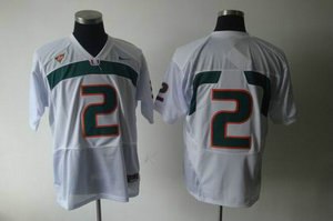 ncaa miami hurricanes 2 white jersey