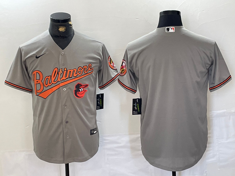 Men's Baltimore Orioles Blank Gray Cool Base Stitched Jersey 5