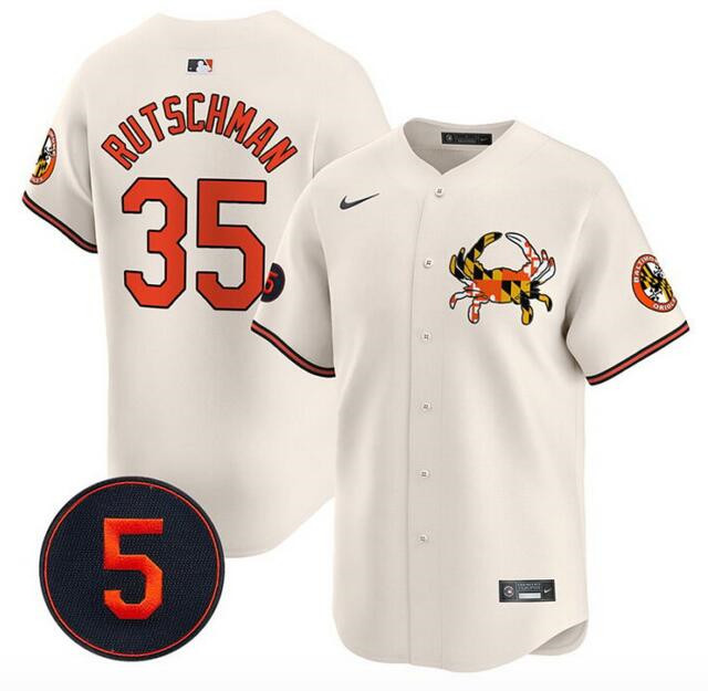 Men's Baltimore Orioles #35 Adley Rutschman Cream With Patch Vapor Premier Limited Stitched Baseball Jersey