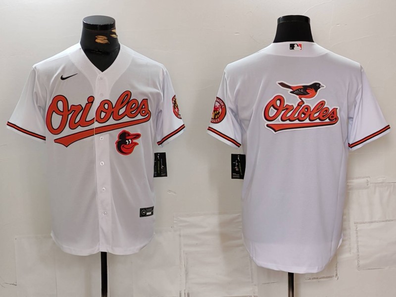 Men's Baltimore Orioles Big Logo White 2024 Home Limited Cool Base Stitched Baseball Jersey 5