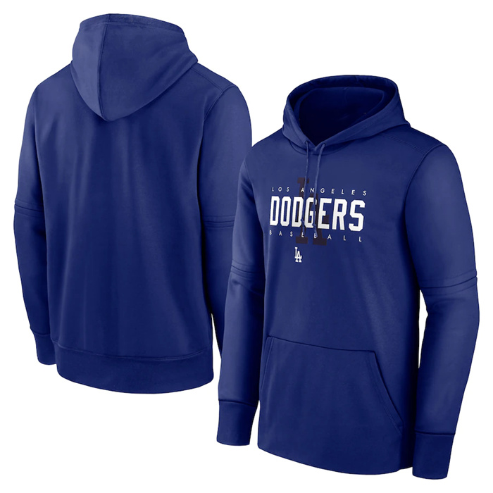 Men's Los Angeles Dodgers Blue Pregame Performance Pullover Hoodie