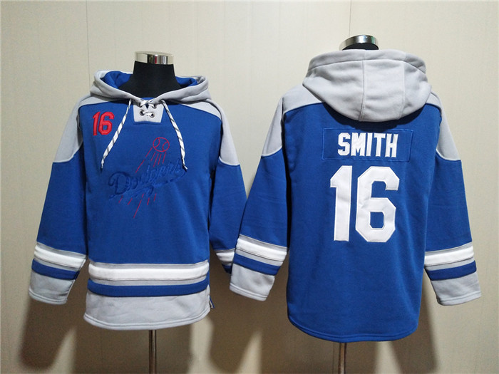 Men's Los Angeles Dodgers #16 Will Smith Blue Ageless Must-Have Lace-Up Pullover Hoodie