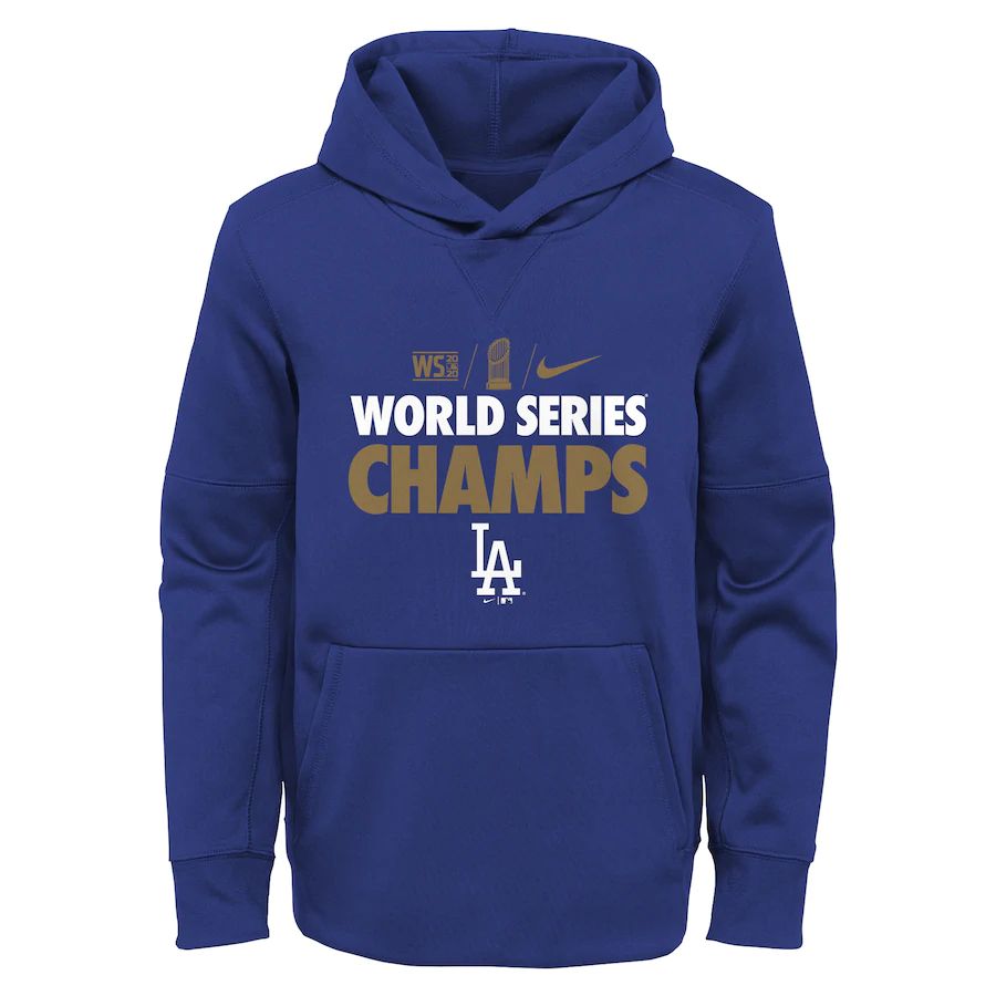 Los Angeles Dodgers Nike Youth 2020 World Series Champions Gold Fleece Pullover Hoodie Royal