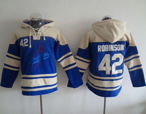 Dodgers #42 Jackie Robinson Blue Sawyer Hooded Sweatshirt MLB hoodies