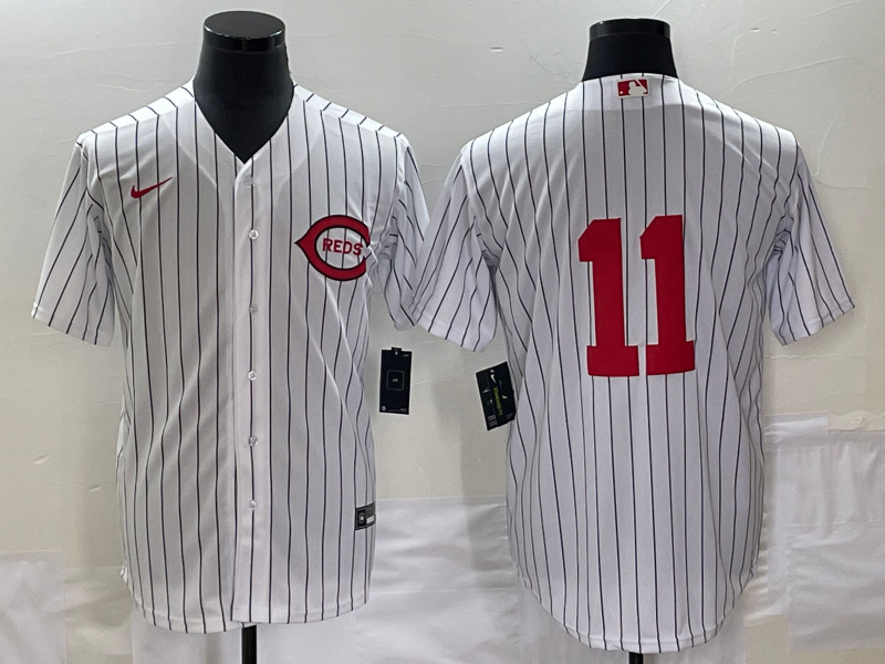 Men's Cincinnati Reds #11 Barry Larkin White Field Of Dreams Stitched Baseball Jersey