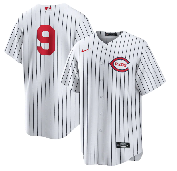 Men's Cincinnati Reds #9 Mike Moustakas 2022 White Field Of Dreams Stitched Baseball Jersey