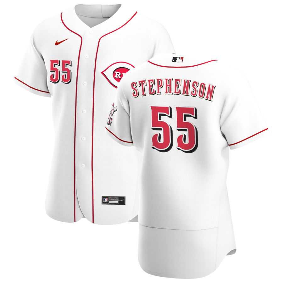 Cincinnati Reds #55 Robert Stephenson Men's Nike White Home 2020 Authentic Player MLB Jersey