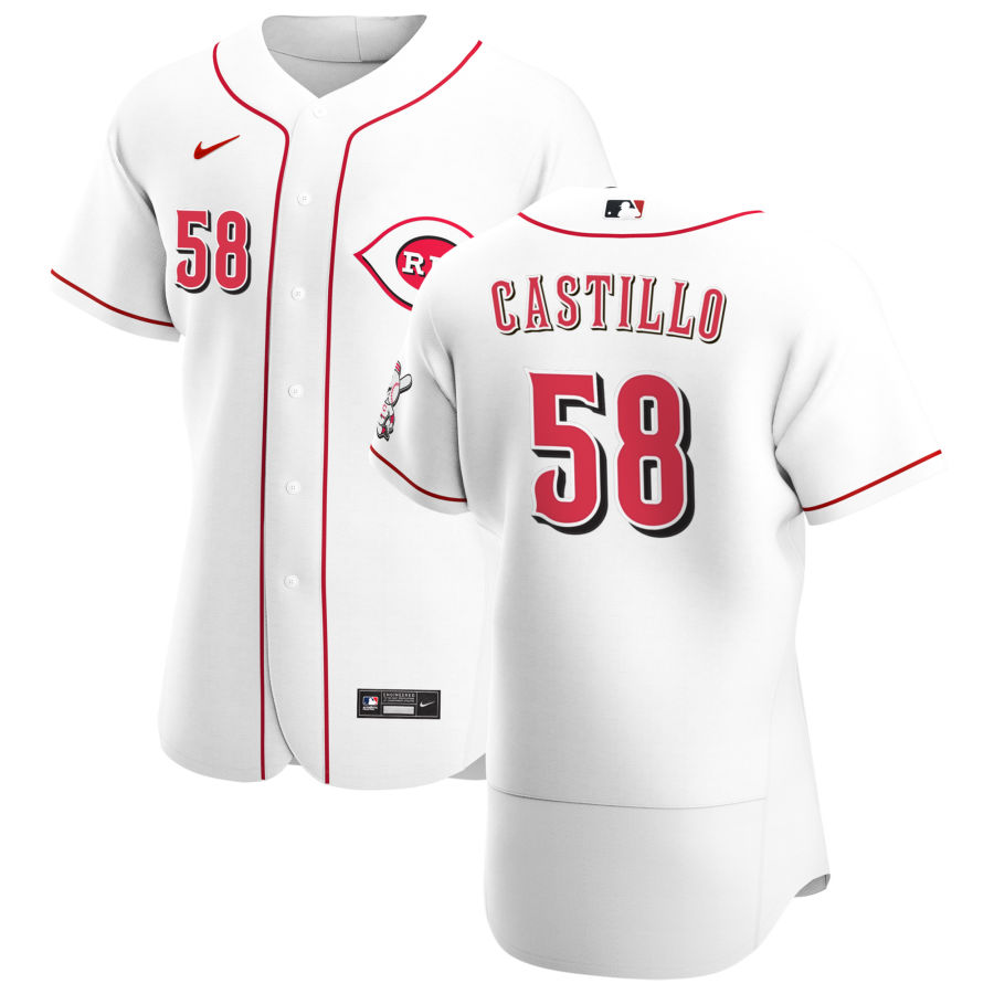 Cincinnati Reds #58 Luis Castillo Men's Nike White Home 2020 Authentic Player MLB Jersey