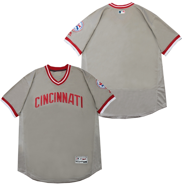 Reds Blank Gray Throwback Jersey