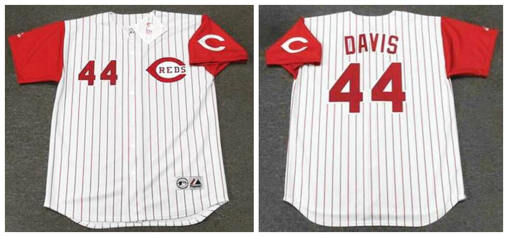 Reds 44 Eric Davis White 1996 Throwback Jersey