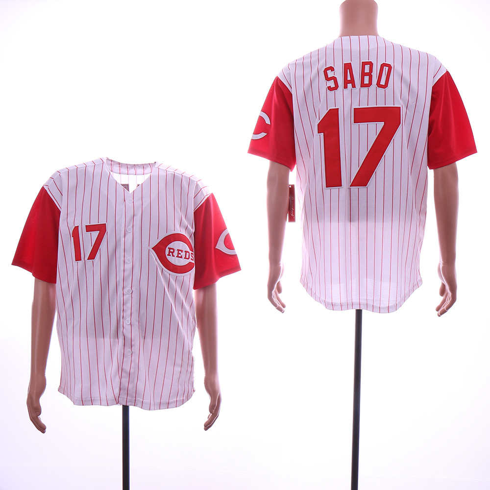 Reds 17 Chris Sabo White Throwback Jersey