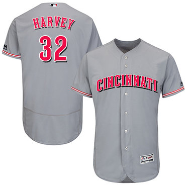 Reds #32 Matt Harvey Grey Flexbase Authentic Collection Stitched Baseball Jersey