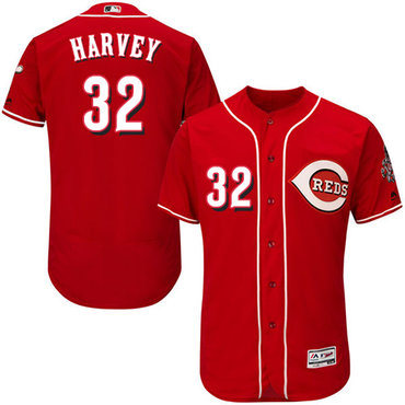 Reds #32 Matt Harvey Red Flexbase Authentic Collection Stitched Baseball Jersey