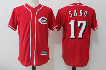 Reds 17 Chris Sabo Red Cool Base Jersey