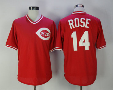 Reds 14 Pete Rose 1976 BP Throwback Jersey