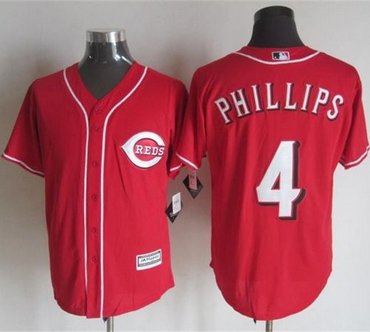 Cincinnati Reds #4 Brandon Phillips Red New Cool Base Baseball Jersey