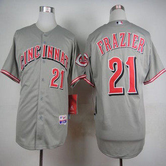 Cincinnati Reds #21 Todd Frazier Grey Cool Base Stitched Baseball Jersey