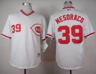 Cincinnati Reds #39 Devin Mesoraco White 1990 Turn Back The Clock Stitched Baseball jersey