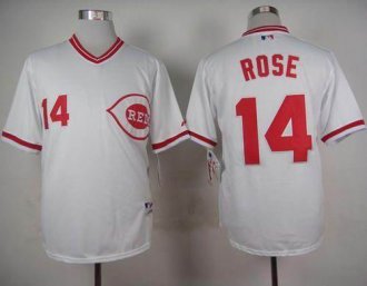 Cincinnati Reds #14 Pete Rose White 1990 Turn Back The Clock Stitched Baseball Jersey