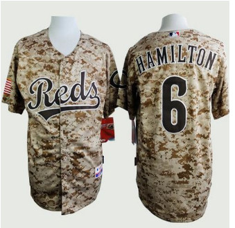 Cincinnati Reds #6 Billy Hamilton Camo Alternate Cool Base Stitched Baseball Jersey