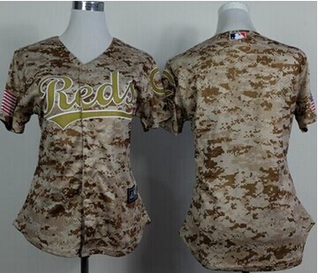 Women's MLB Cincinnati Reds Blank Camo Cool Base Stitched Baseball Jersey