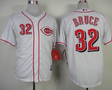 Cincinnati Reds #32 Jay Bruce White Cool Base Stitched Baseball Jersey