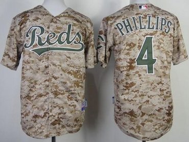 Cincinnati Reds #4 Brandon Phillips Camo Alternate Cool Base Baseball Jersey