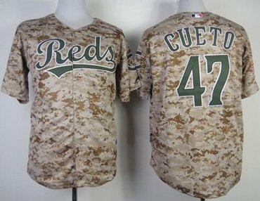 Cincinnati Reds #47 Johnny Cueto Camo Alternate Cool Base Baseball Jersey