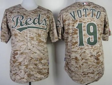 Cincinnati Reds #19 Joey Votto Camo Alternate Cool Base Baseball Jersey