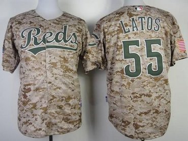 Cincinnati Reds #55 Mat Latos Camo Alternate Cool Base Baseball Jersey