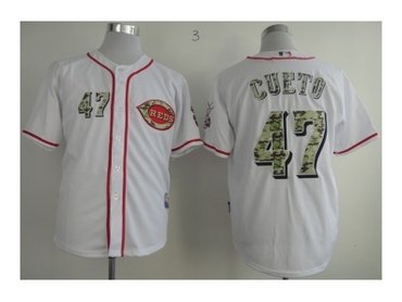 mlb jerseys cincinnati reds #47 cueto white(number camo)