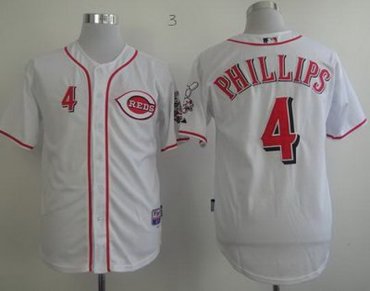 Cincinnati Reds 4 Brandon Phillips White Cool Base MLB Jerseys