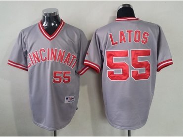 mlb jerseys cincinnati reds #55 latos grey(2013 new)