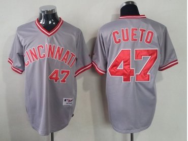 mlb jerseys cincinnati reds #47 cueto grey(2013 new)