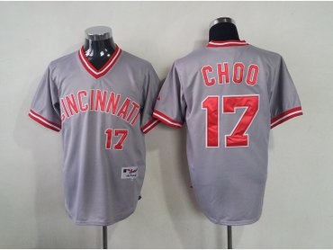 mlb jerseys cincinnati reds #17 choo grey(2013 new)