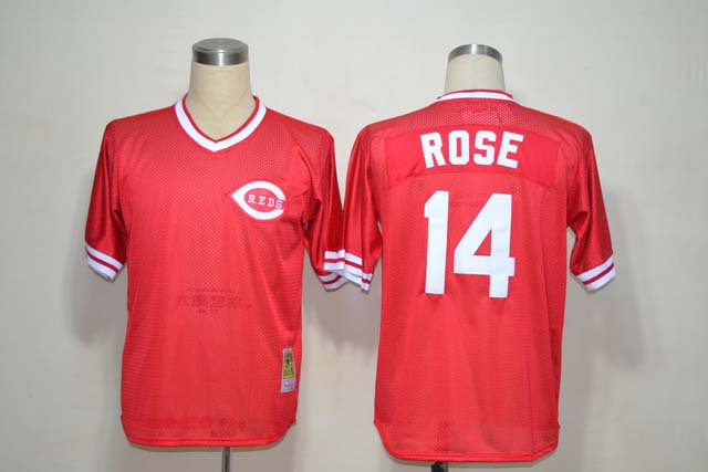 MLB Jerseys Cincinnati Reds #14 Rose Red