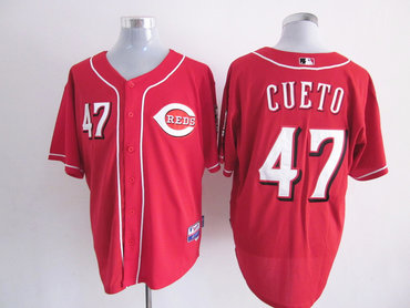 MLB Cincinnati Reds 47 Johnny Cueto Red Jerseys