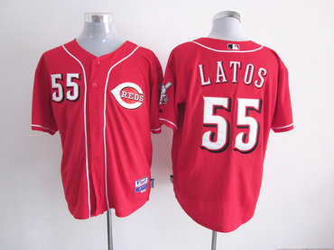 MLB Cincinnati Reds 55 Mat Latos Red Jerseys