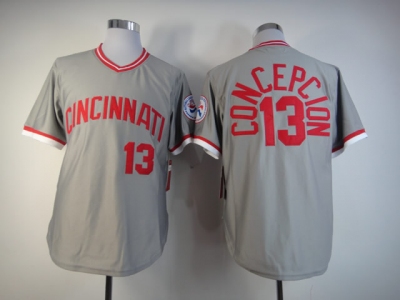 mlb cincinnati reds #13 concepcion grey jerseys