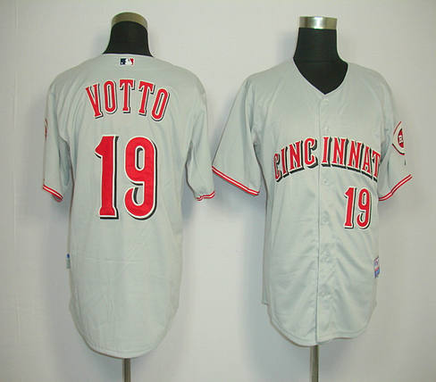 Cincinnati Reds 19 VOTTO gray JERSEYS COOL BASE