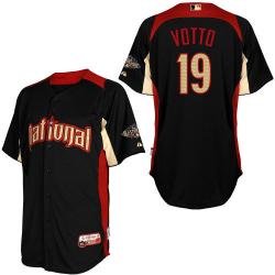 MLB Cincinnati Reds 19# Votto 2011 All-Star BP black Jerseys