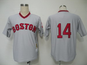 MLB Jerseys Boston Red Sox 14 Rice Grey Throwback