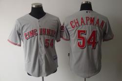 MLB Cincinnati Reds #54 Chapman Grey Jerseys